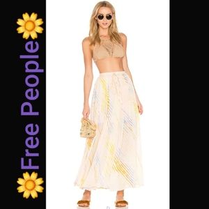 🌞 FREE PEOPLE Pastel Watercolor Maxi Skirt